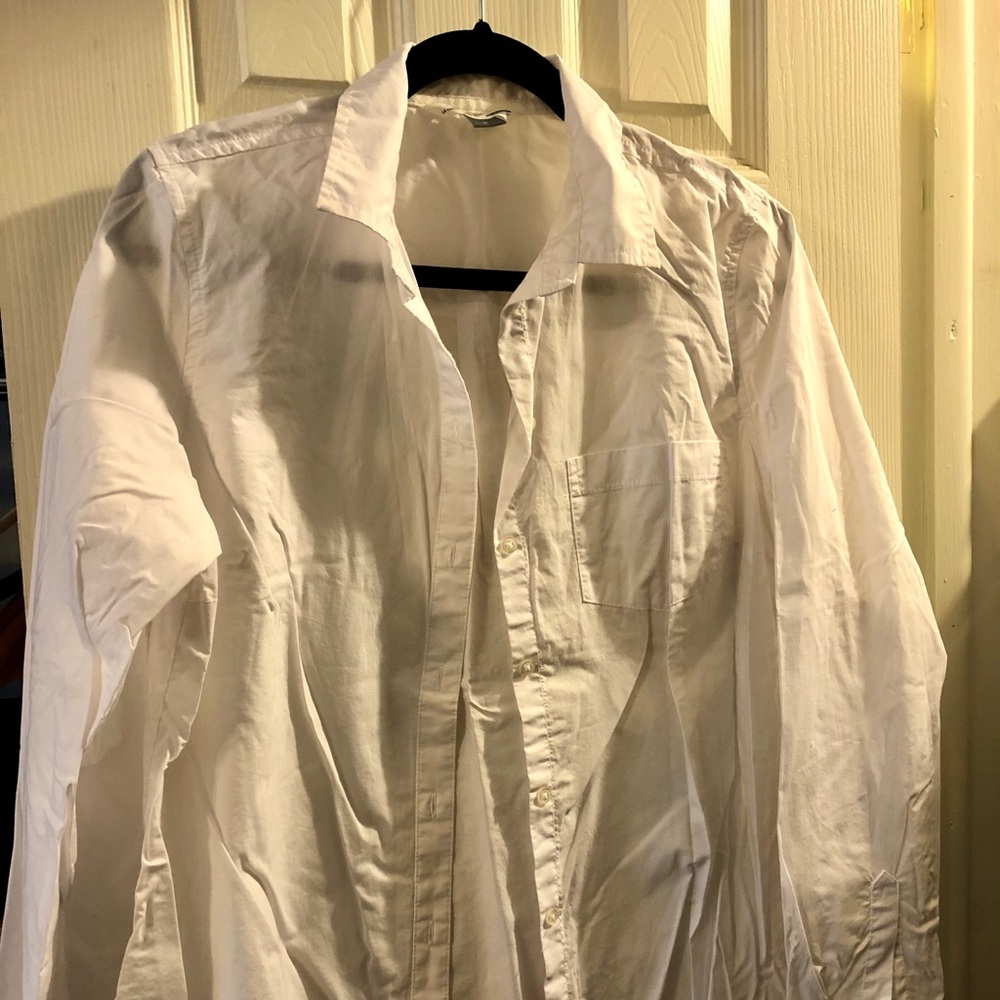 White cotton button down shirt